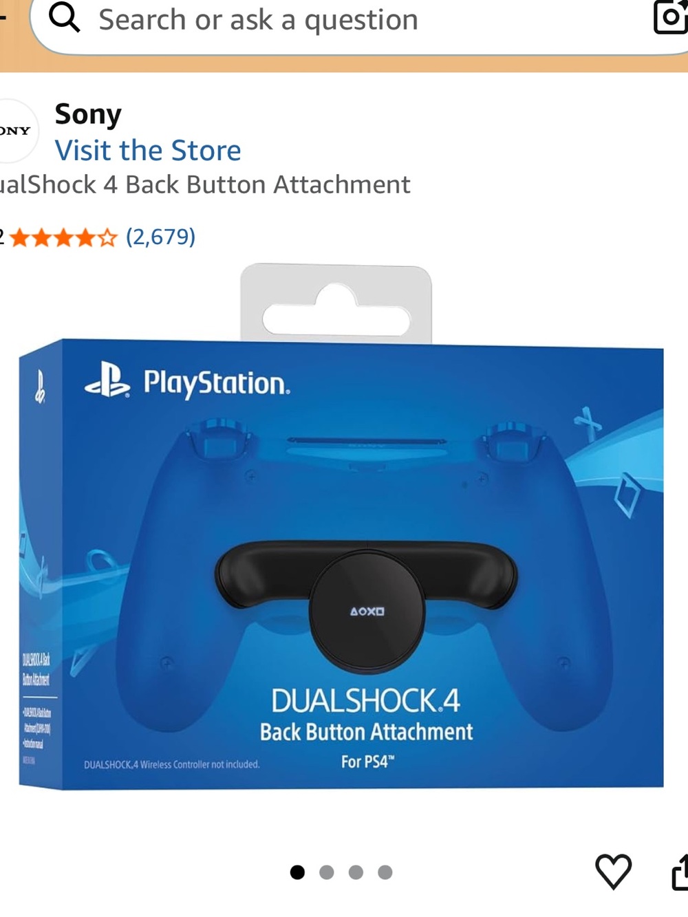 Sony DualShock 4 Back Button Attachment in Black